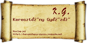 Keresztény Győző névjegykártya